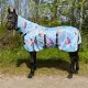 Blauw met motief